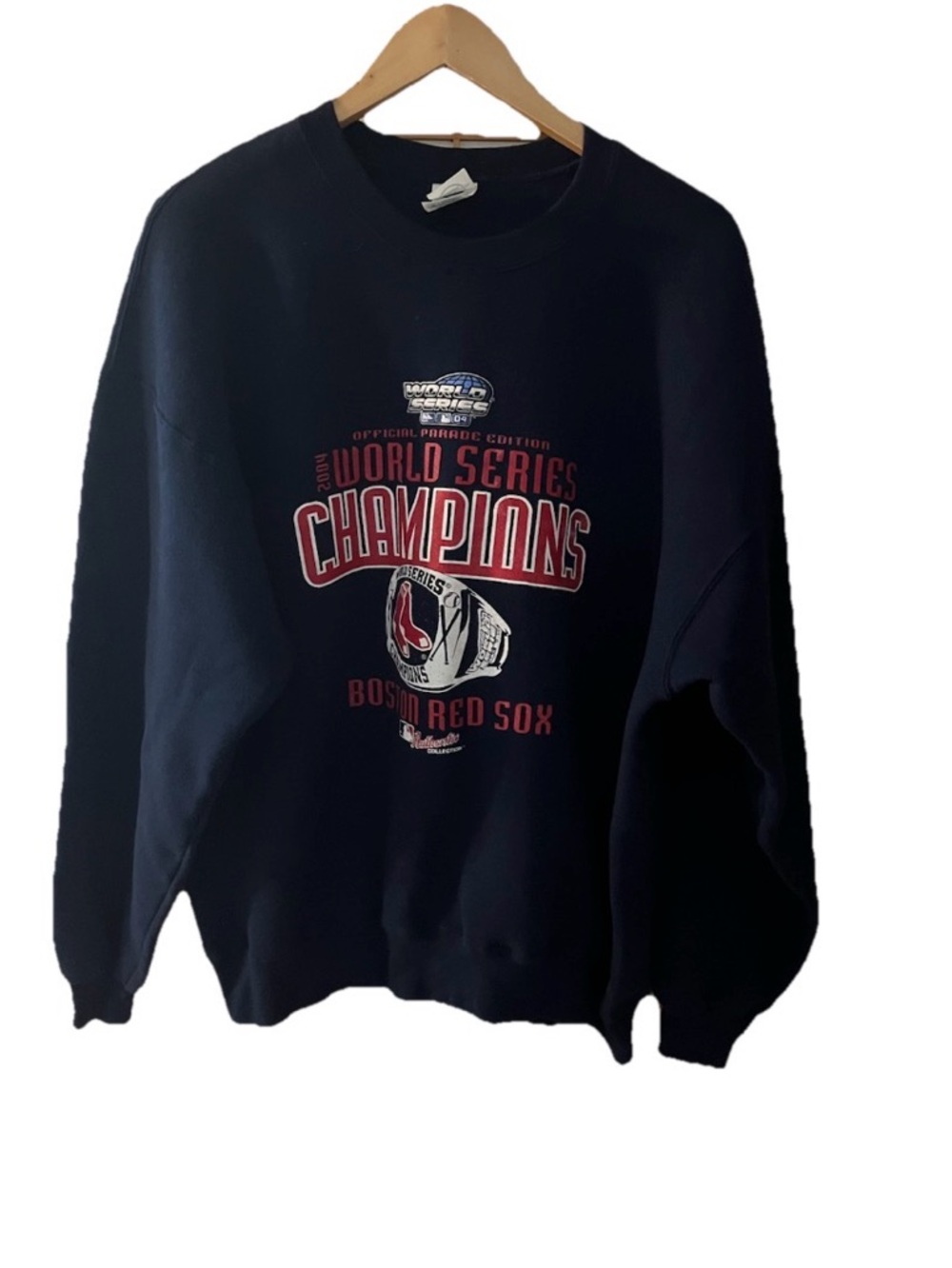 Vintage Boston Red Sox Sweatshirt Men XL 2004 World Series Champions Delta Y2K